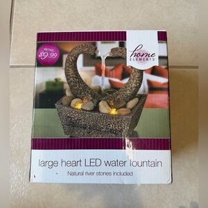 Home Elements Large Heart Led Water Fountain